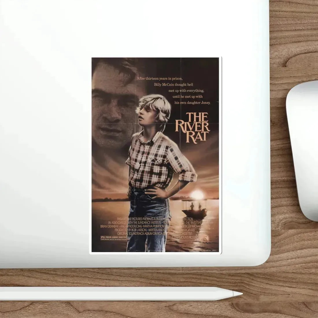 The River Rat 1984 Movie Poster STICKER Vinyl Die-Cut Decal - The Sticker Space