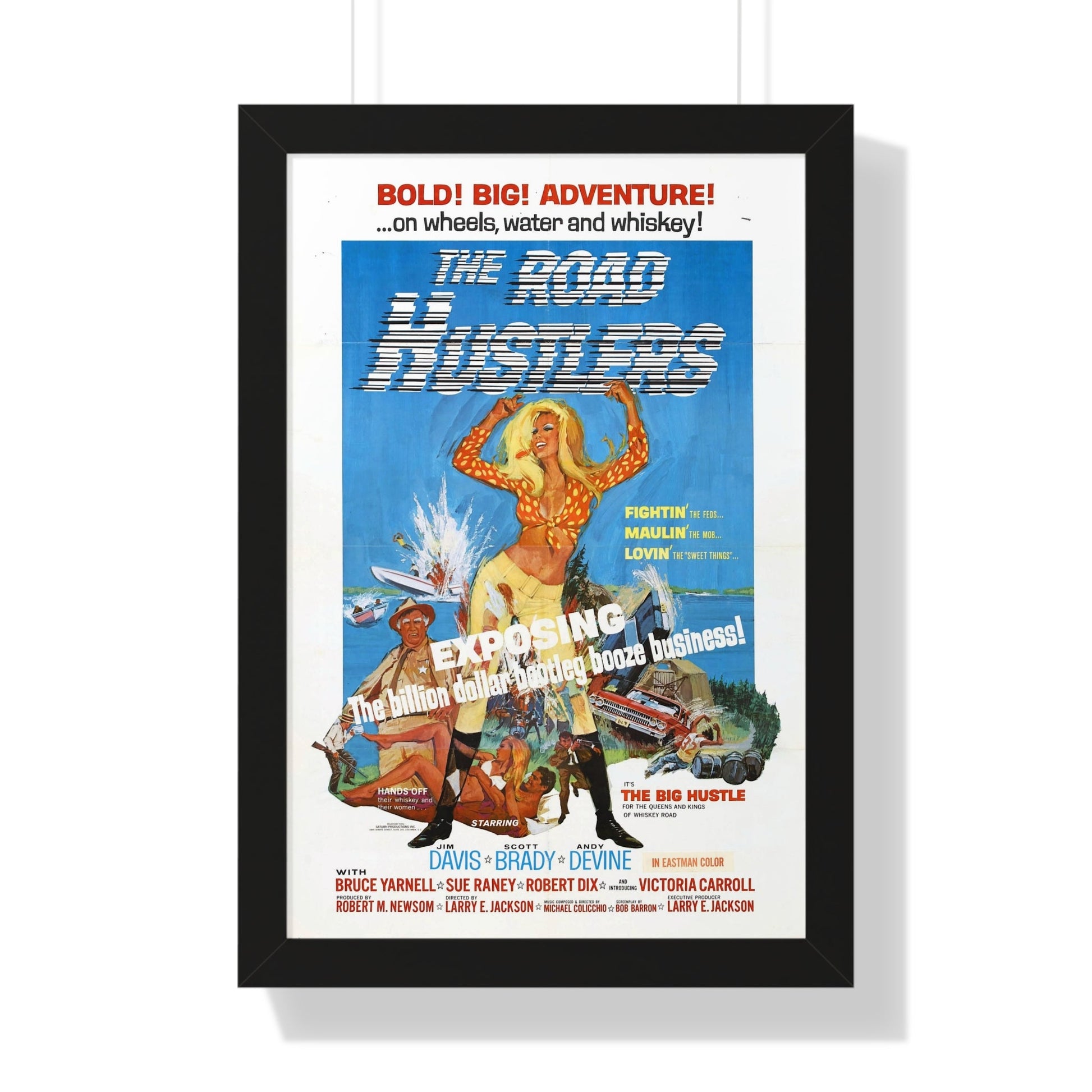 THE ROAD HUSTLERS 1968 - Framed Movie Poster-16″ x 24″-The Sticker Space