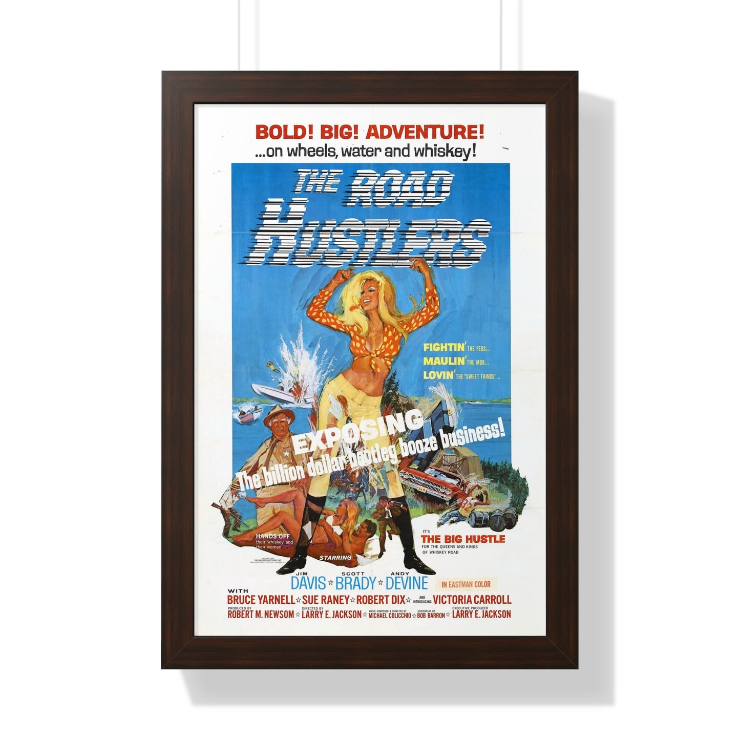 THE ROAD HUSTLERS 1968 - Framed Movie Poster-16″ x 24″-The Sticker Space