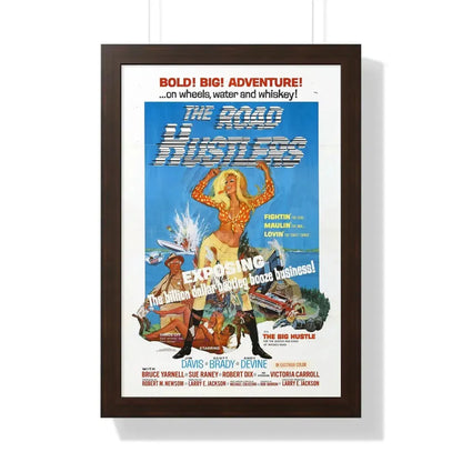 THE ROAD HUSTLERS 1968 - Framed Movie Poster 16″ x 24″ Walnut - The Sticker Space