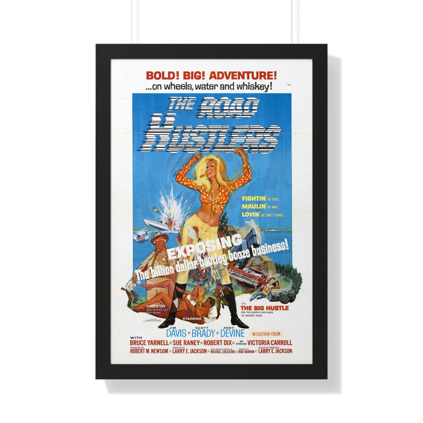 THE ROAD HUSTLERS 1968 - Framed Movie Poster-20" x 30"-The Sticker Space