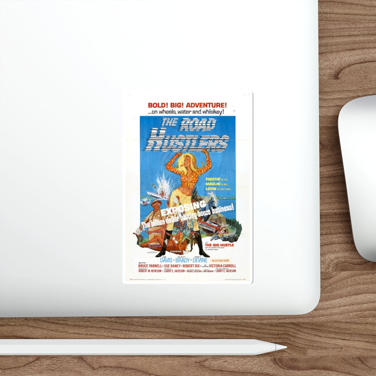 THE ROAD HUSTLERS 1968 Movie Poster STICKER Vinyl Die-Cut Decal-The Sticker Space