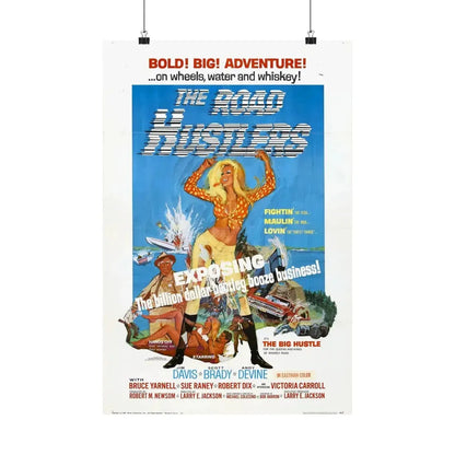 THE ROAD HUSTLERS 1968 - Paper Movie Poster 16″ x 24″ Matte - The Sticker Space