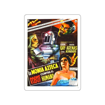 THE ROBOT VS THE AZTEC MUMMY 1958 Movie Poster STICKER Vinyl Die-Cut Decal 3 Inch - The Sticker Space
