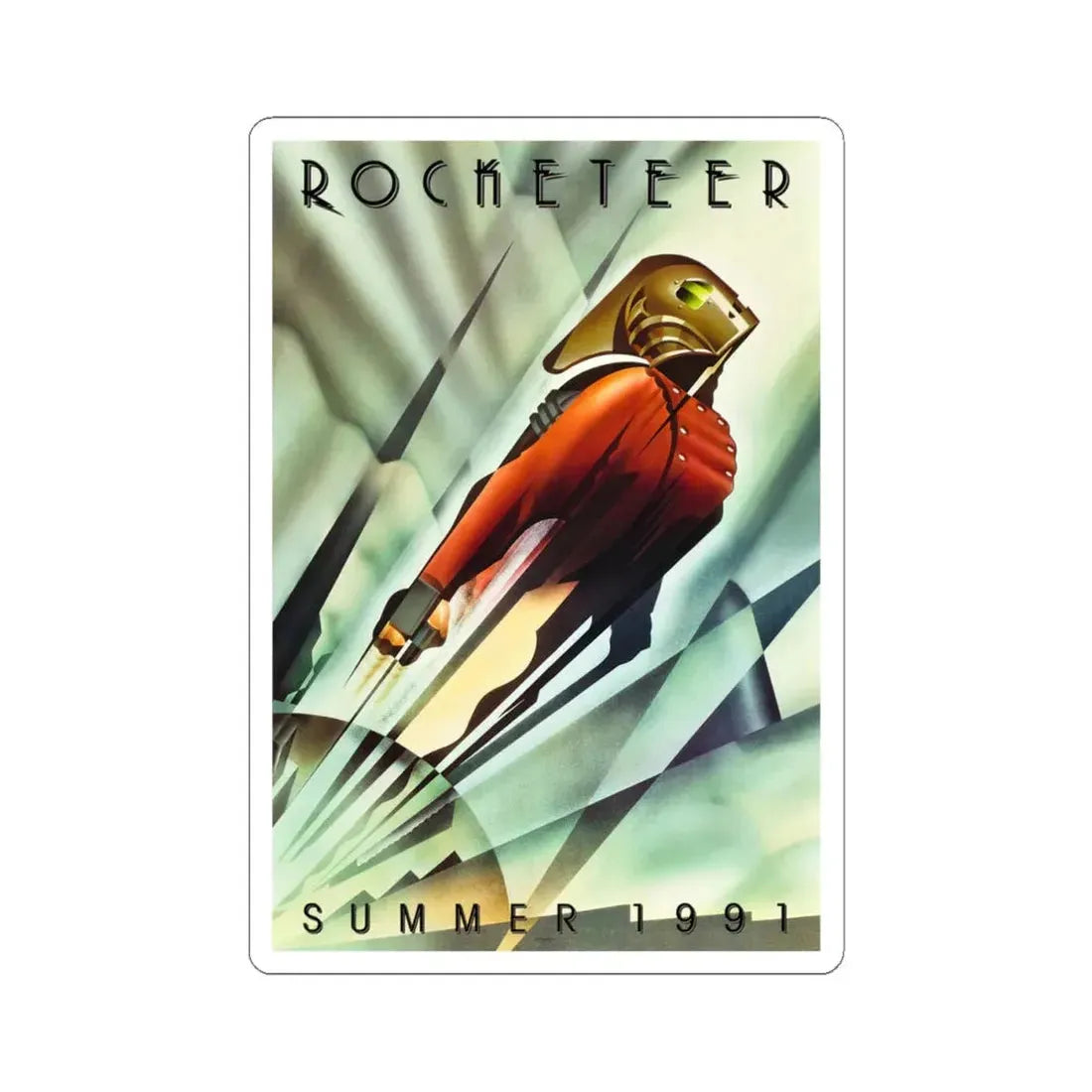 The Rocketeer 1991 Movie Poster - STICKER Vinyl Kiss-Cut Decal 4 Inch White - The Sticker Space