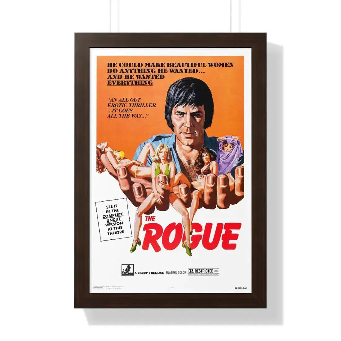 THE ROGUE 1971 - Framed Movie Poster 16″ x 24″ Walnut - The Sticker Space