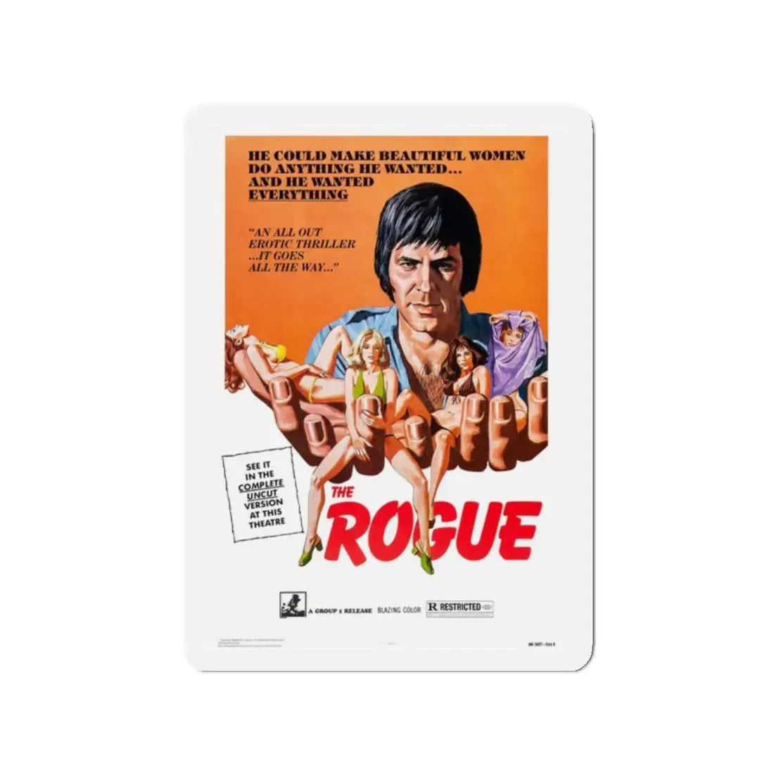 THE ROGUE 1971 Movie Poster - Refrigerator Magnet 2 Inch Die-Cut - The Sticker Space