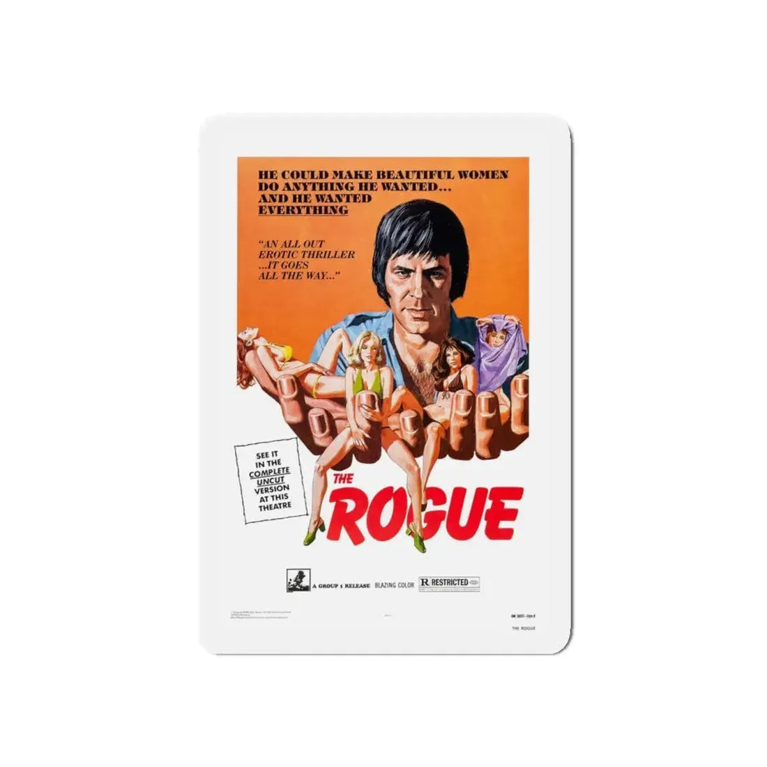 THE ROGUE 1971 Movie Poster - Refrigerator Magnet 5 Inch Die-Cut - The Sticker Space