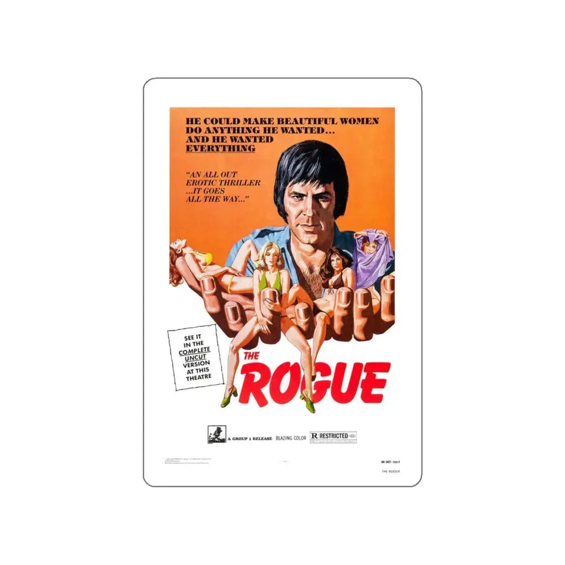 THE ROGUE 1971 Movie Poster STICKER Vinyl Die-Cut Decal 4 Inch - The Sticker Space