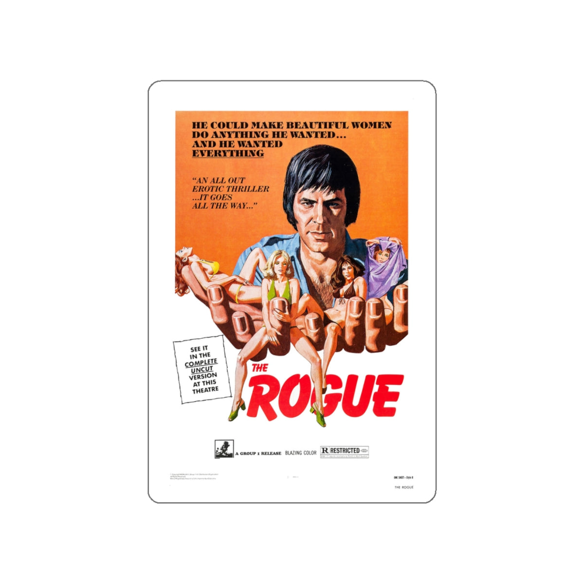 THE ROGUE 1971 Movie Poster STICKER Vinyl Die-Cut Decal-White-The Sticker Space