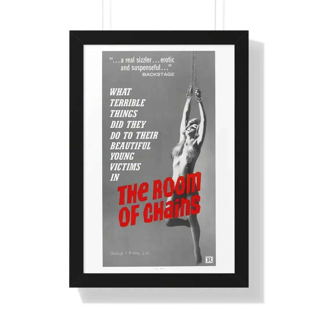 THE ROOM OF CHAINS 1970 - Framed Movie Poster 16″ x 24″ Black - The Sticker Space