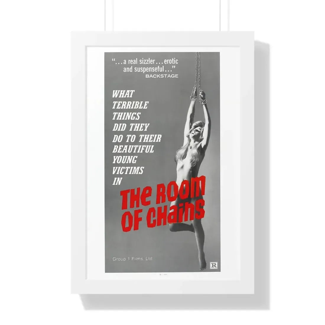 THE ROOM OF CHAINS 1970 - Framed Movie Poster 16″ x 24″ White - The Sticker Space