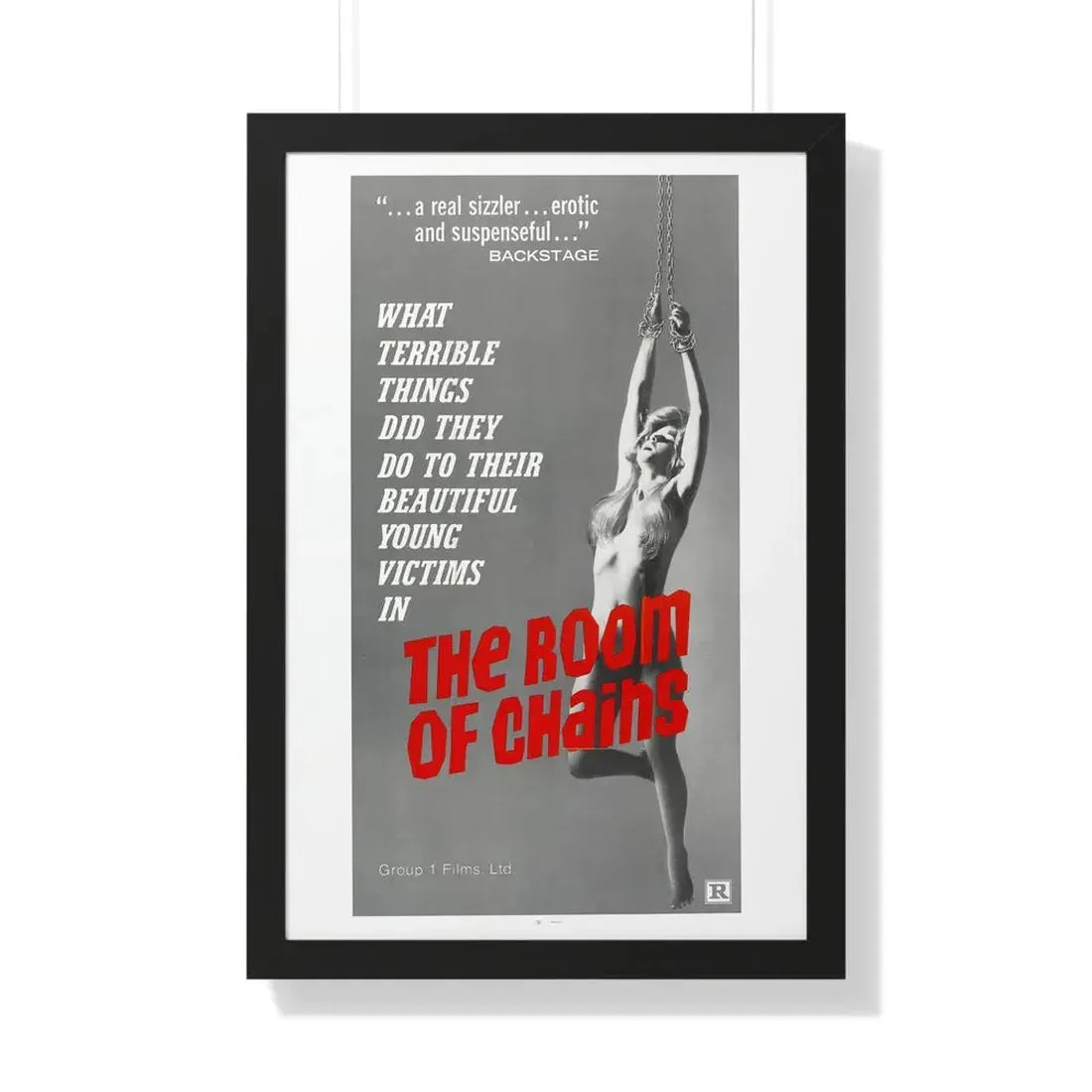 THE ROOM OF CHAINS 1970 - Framed Movie Poster 20" x 30" Black - The Sticker Space