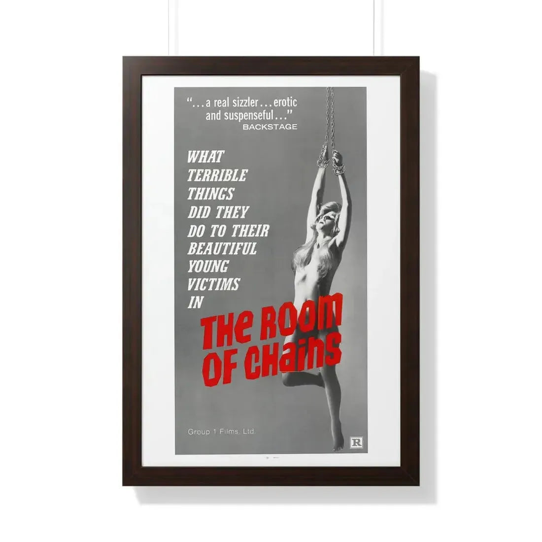 THE ROOM OF CHAINS 1970 - Framed Movie Poster 20" x 30" Walnut - The Sticker Space