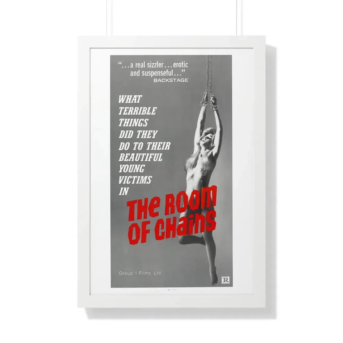 THE ROOM OF CHAINS 1970 - Framed Movie Poster 20" x 30" White - The Sticker Space