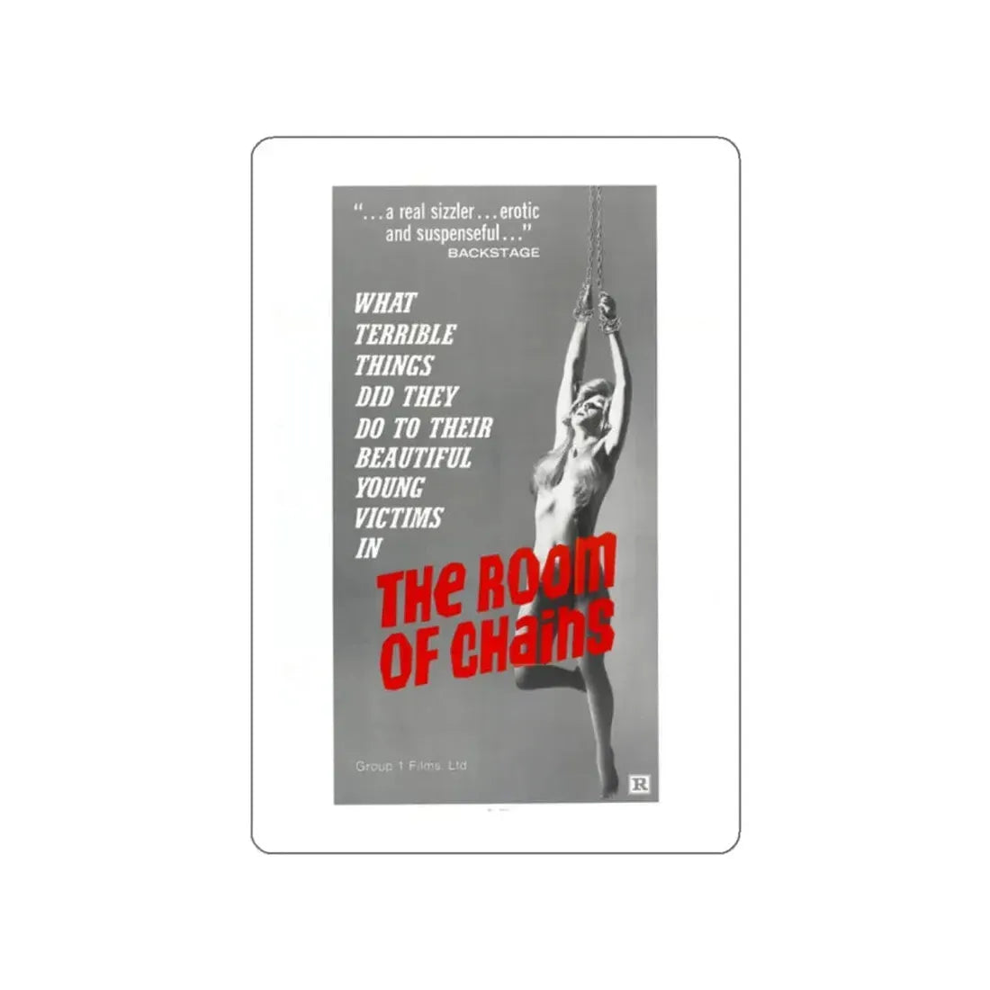THE ROOM OF CHAINS 1970 Movie Poster STICKER Vinyl Die-Cut Decal 2 Inch - The Sticker Space