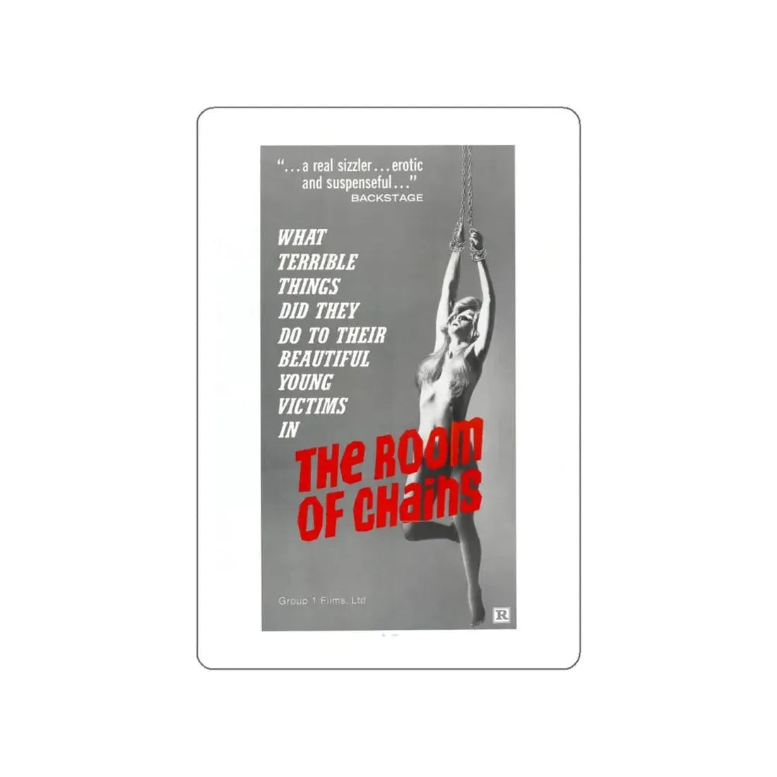 THE ROOM OF CHAINS 1970 Movie Poster STICKER Vinyl Die-Cut Decal 6 Inch - The Sticker Space