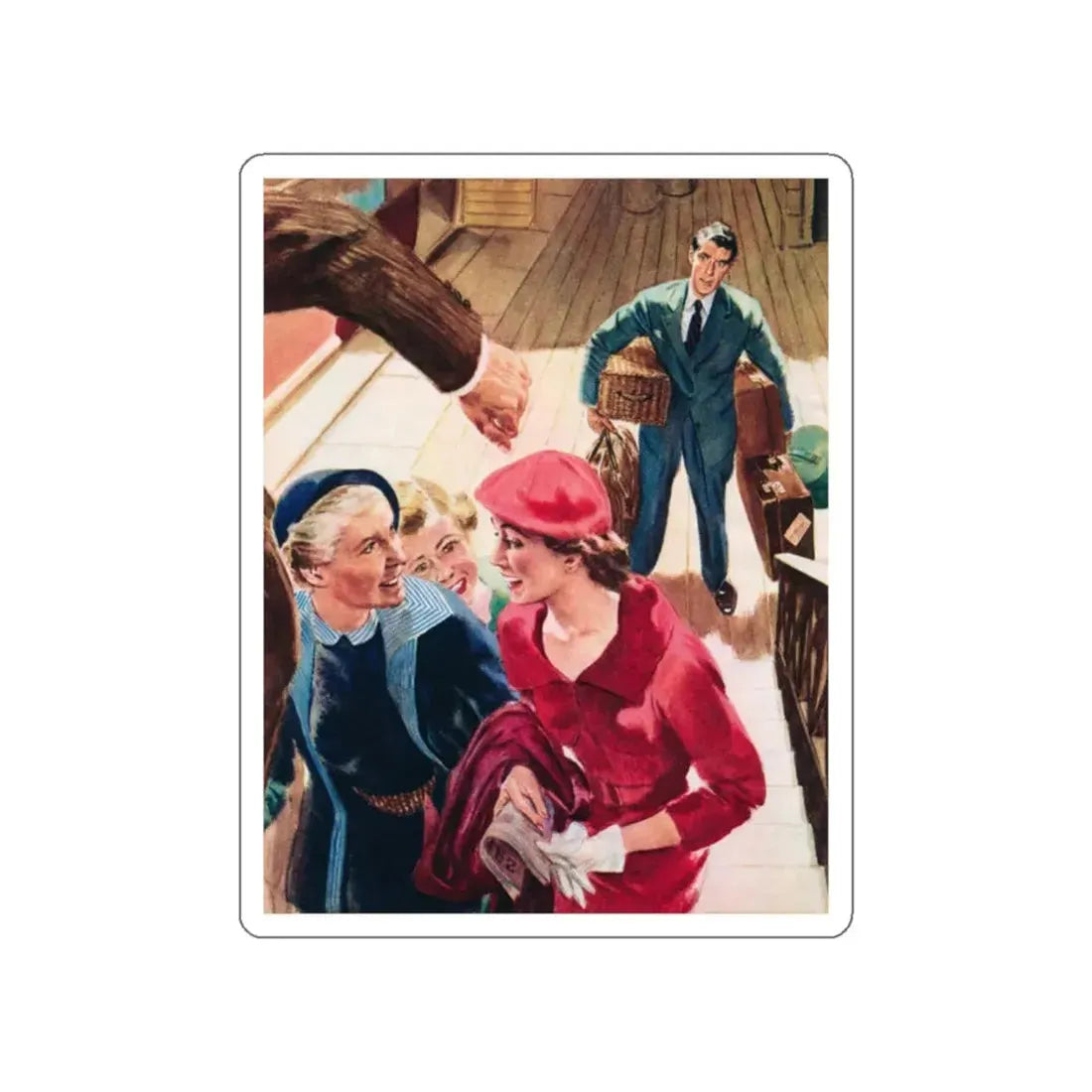 The Rose by Nansi Pugh, Homes & Gardens magazine, 1955 (Magazine Illustration) STICKER Vinyl Die-Cut Decal White Die-Cut 2 Inch - The Sticker Space