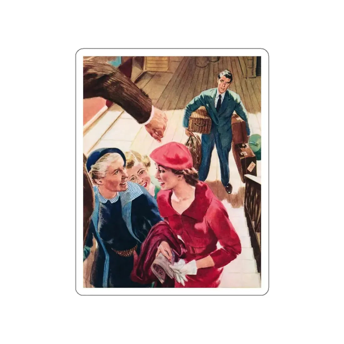 The Rose by Nansi Pugh, Homes & Gardens magazine, 1955 (Magazine Illustration) STICKER Vinyl Die-Cut Decal White Die-Cut 3 Inch - The Sticker Space