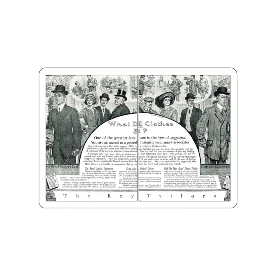 The Roy Tailors advertisement (Magazine Illustration) STICKER Vinyl Die-Cut Decal White Die-Cut 2 Inch - The Sticker Space