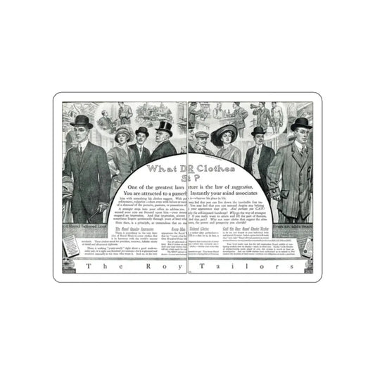 The Roy Tailors advertisement (Magazine Illustration) STICKER Vinyl Die-Cut Decal White Die-Cut 2 Inch - The Sticker Space