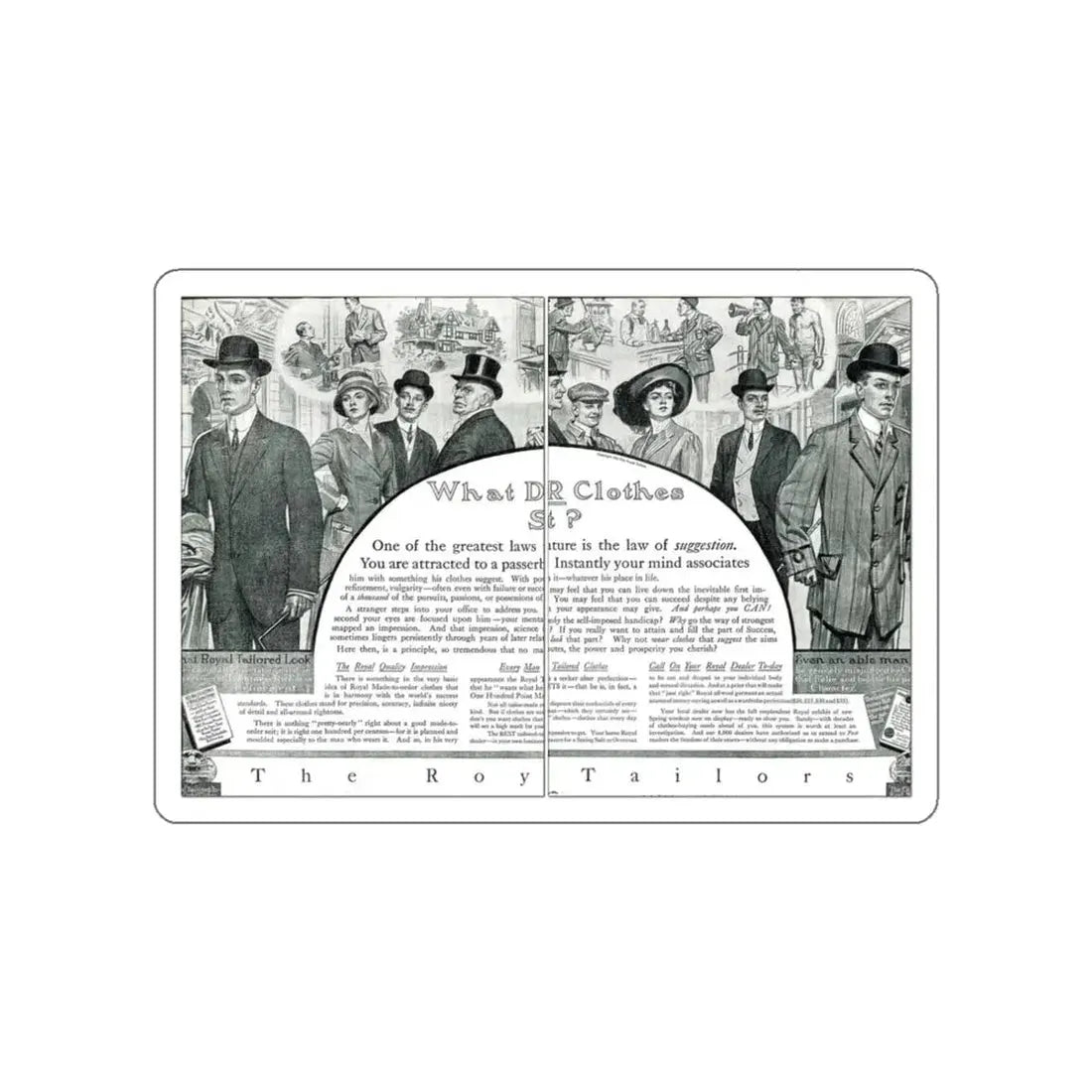 The Roy Tailors advertisement (Magazine Illustration) STICKER Vinyl Die-Cut Decal White Die-Cut 3 Inch - The Sticker Space