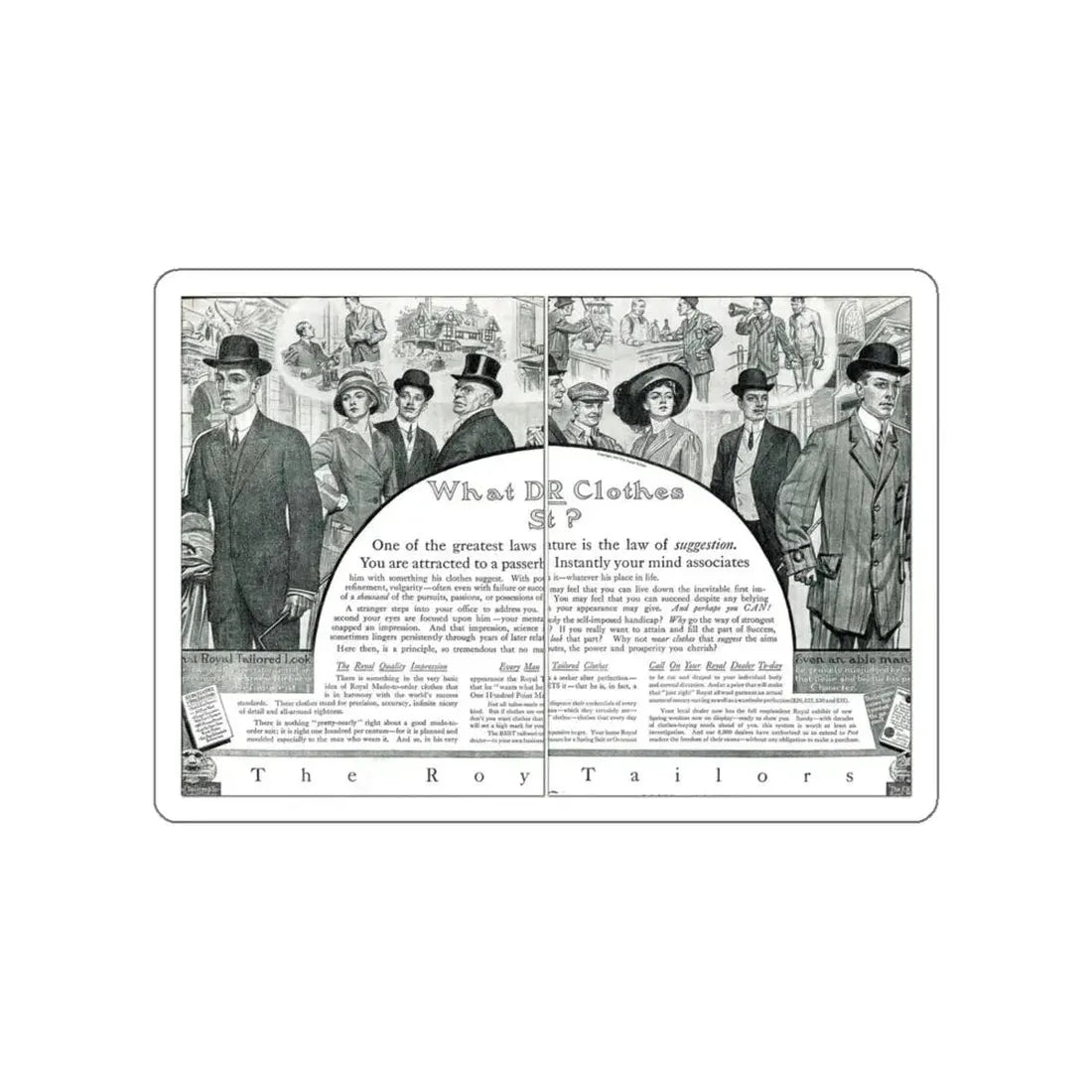 The Roy Tailors advertisement (Magazine Illustration) STICKER Vinyl Die-Cut Decal White Die-Cut 4 Inch - The Sticker Space