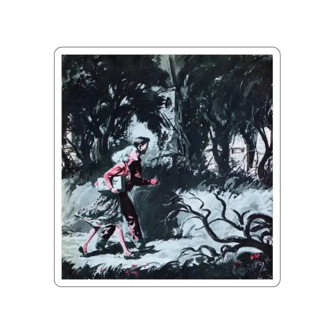 The Runaway, Collier's, April 5, 1952 (Magazine Illustration) STICKER Vinyl Die-Cut Decal White Die-Cut 2 Inch - The Sticker Space