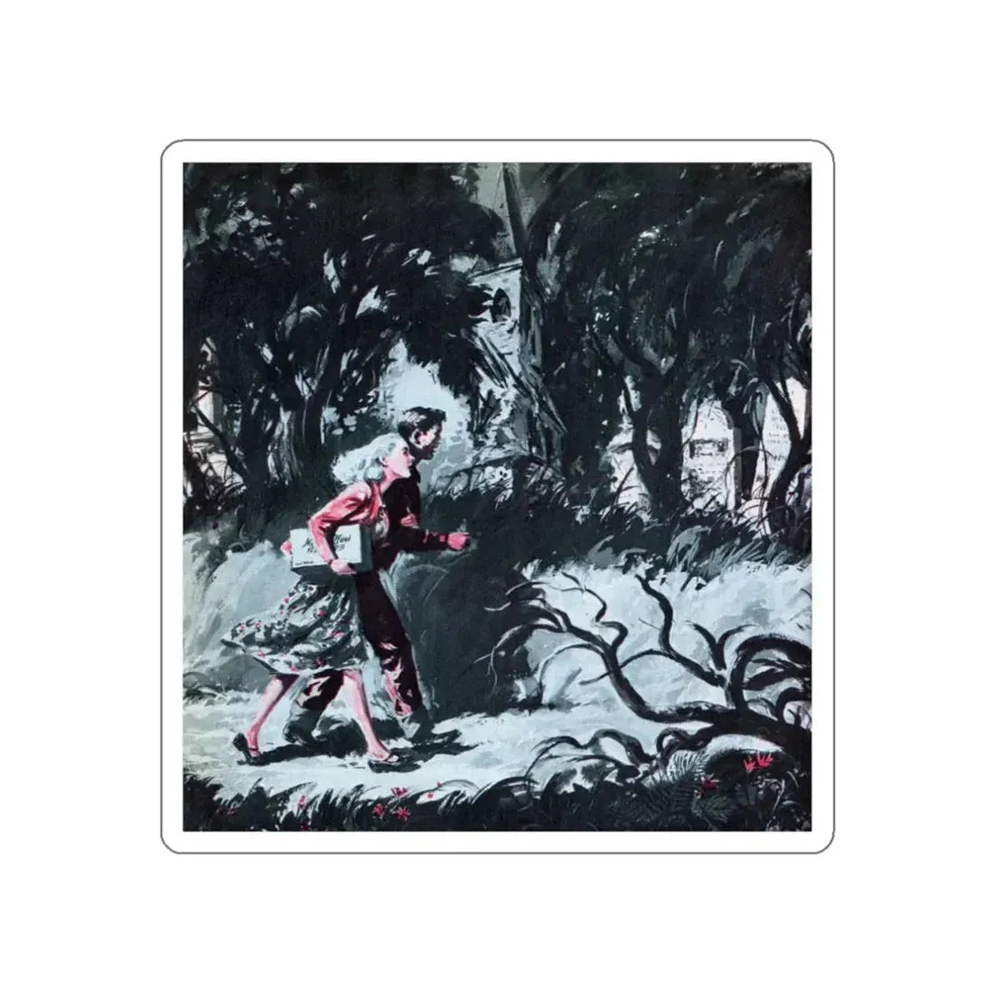 The Runaway, Collier's, April 5, 1952 (Magazine Illustration) STICKER Vinyl Die-Cut Decal White Die-Cut 3 Inch - The Sticker Space