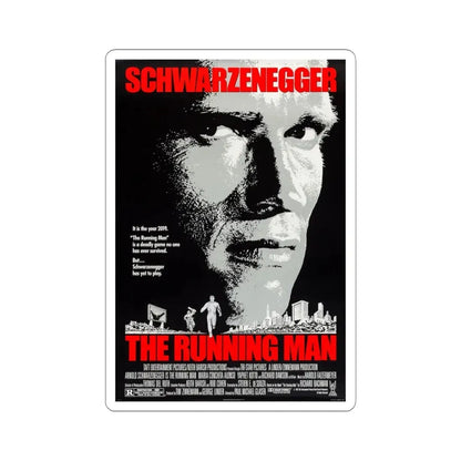 The Running Man 1987 Movie Poster - STICKER Vinyl Kiss-Cut Decal 4 Inch White - The Sticker Space