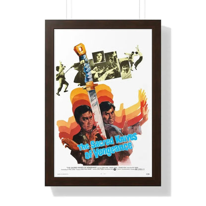 THE SACRED KNIVES OF VENGEANCE 1972 - Framed Movie Poster 16″ x 24″ Walnut - The Sticker Space