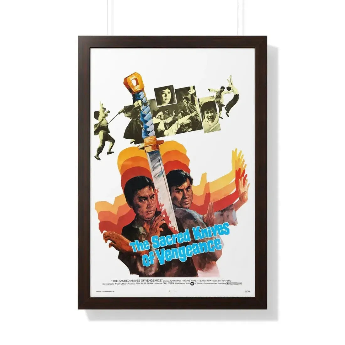 THE SACRED KNIVES OF VENGEANCE 1972 - Framed Movie Poster 20" x 30" Walnut - The Sticker Space