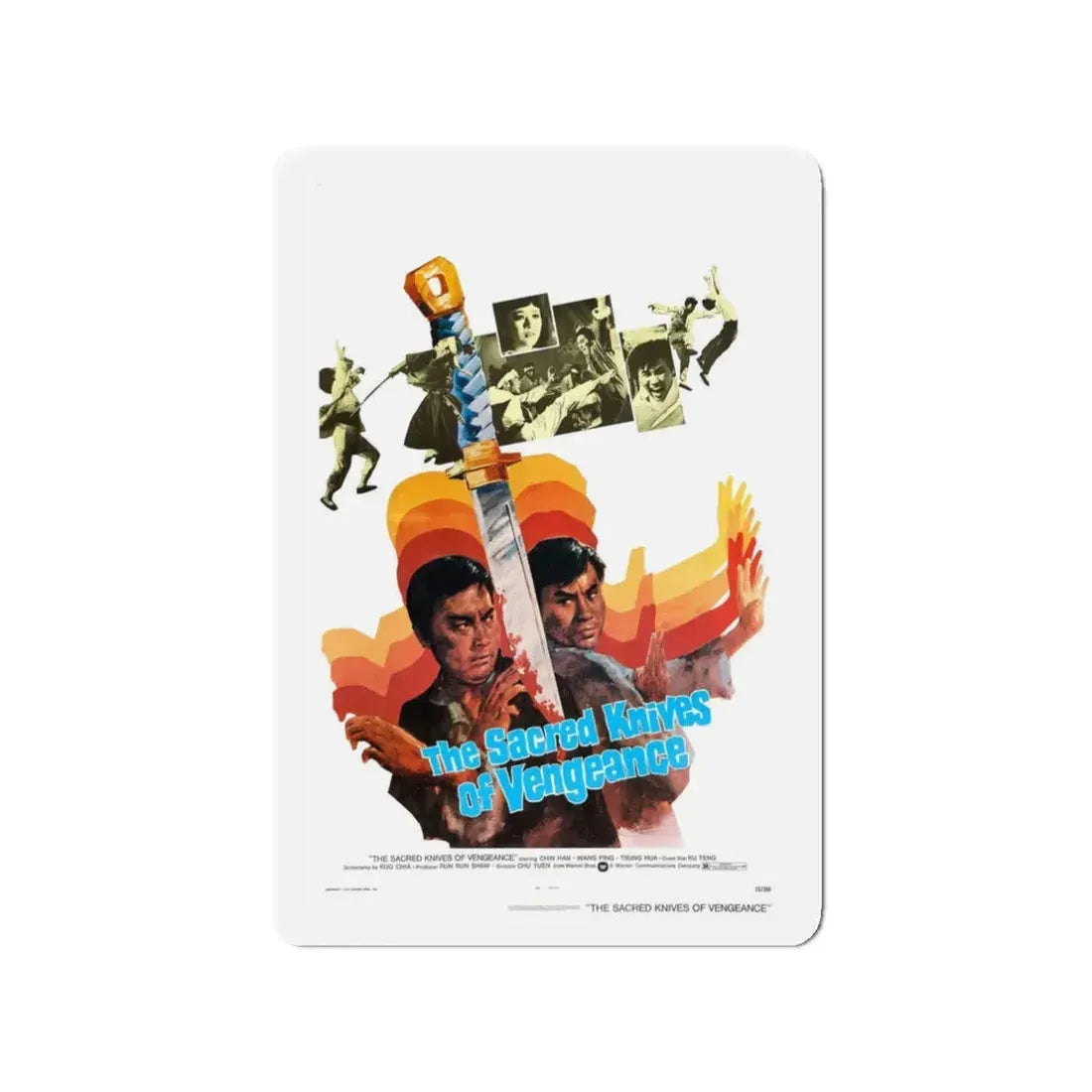THE SACRED KNIVES OF VENGEANCE 1972 Movie Poster - Refrigerator Magnet 3 Inch - The Sticker Space