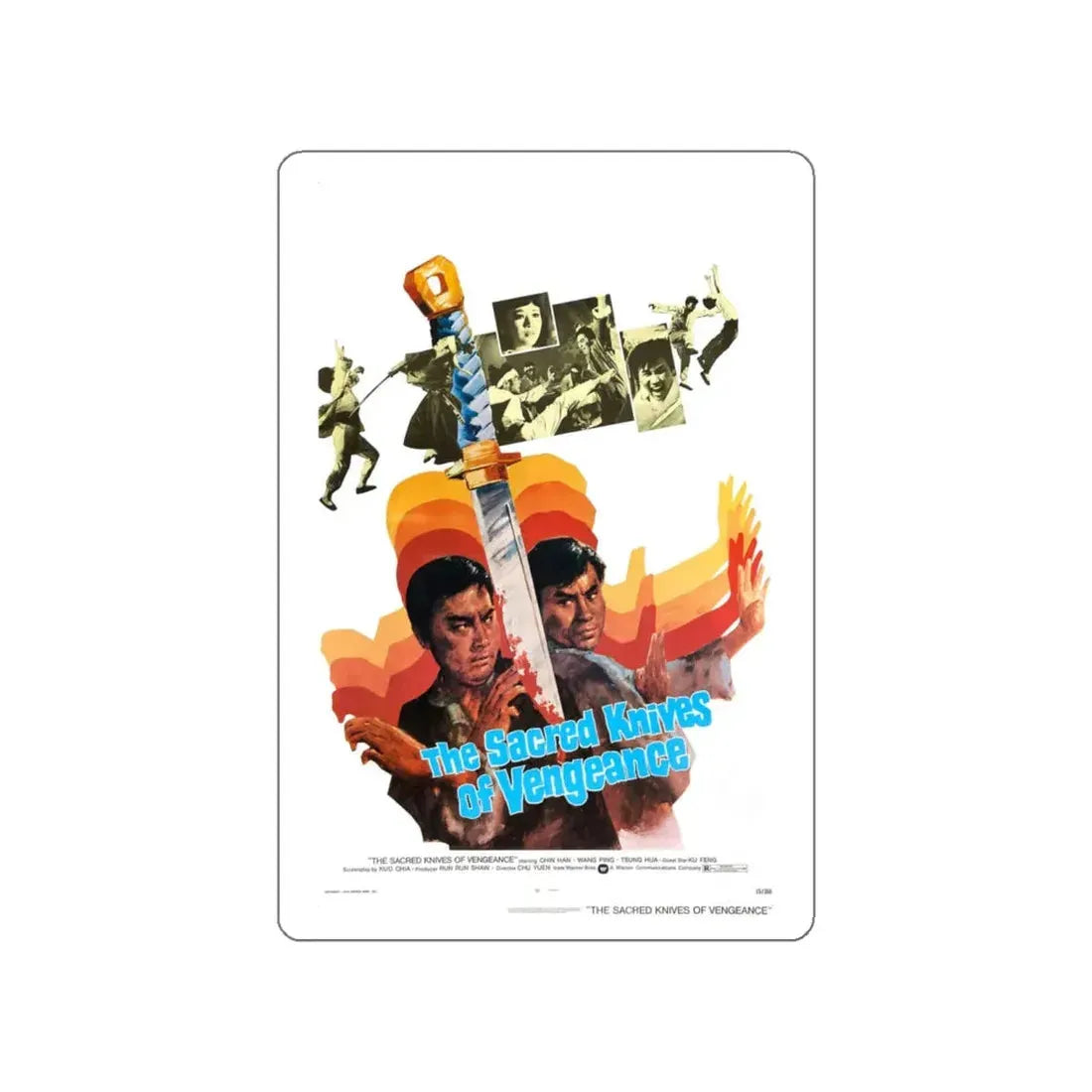THE SACRED KNIVES OF VENGEANCE 1972 Movie Poster STICKER Vinyl Die-Cut Decal 5 Inch - The Sticker Space