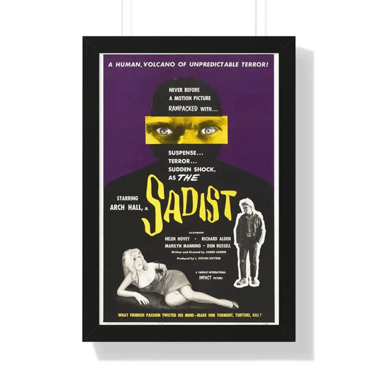 THE SADIST (SWEET BABY CHARLIE) 1963 - Framed Movie Poster 16″ x 24″ Black - The Sticker Space