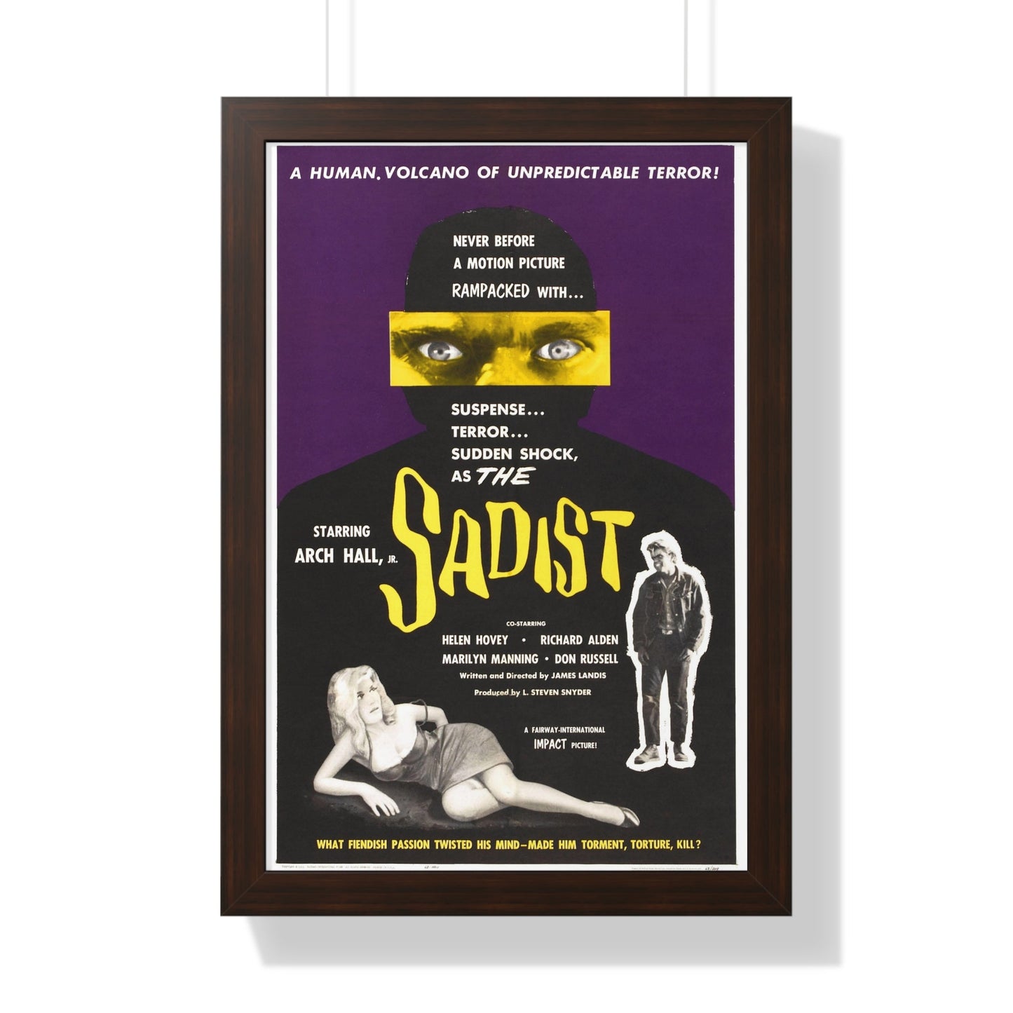 THE SADIST (SWEET BABY CHARLIE) 1963 - Framed Movie Poster-16″ x 24″-The Sticker Space