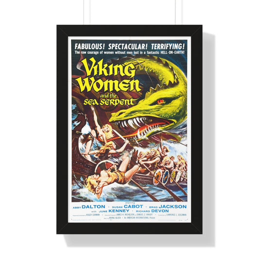 THE SAGA OF THE VIKING WOMEN AND THEIR VOYAGE TO THE WATERS OF THE GREAT SEA SERPENT 1957 - Framed Movie Poster-16″ x 24″-The Sticker Space