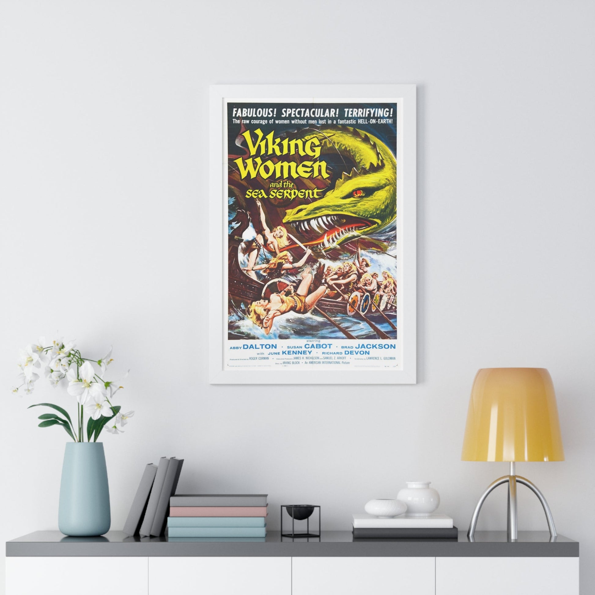 THE SAGA OF THE VIKING WOMEN AND THEIR VOYAGE TO THE WATERS OF THE GREAT SEA SERPENT 1957 - Framed Movie Poster-The Sticker Space