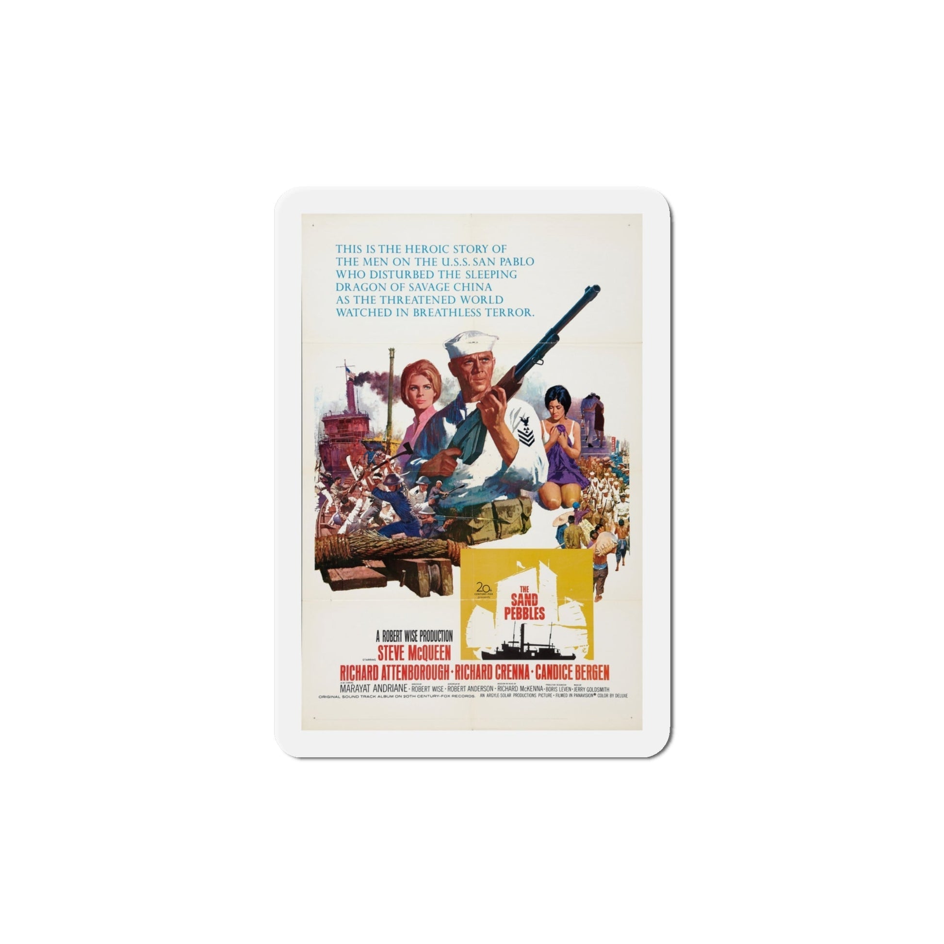 The Sand Pebbles 1966 Movie Poster Die-Cut Magnet-4 Inch-The Sticker Space
