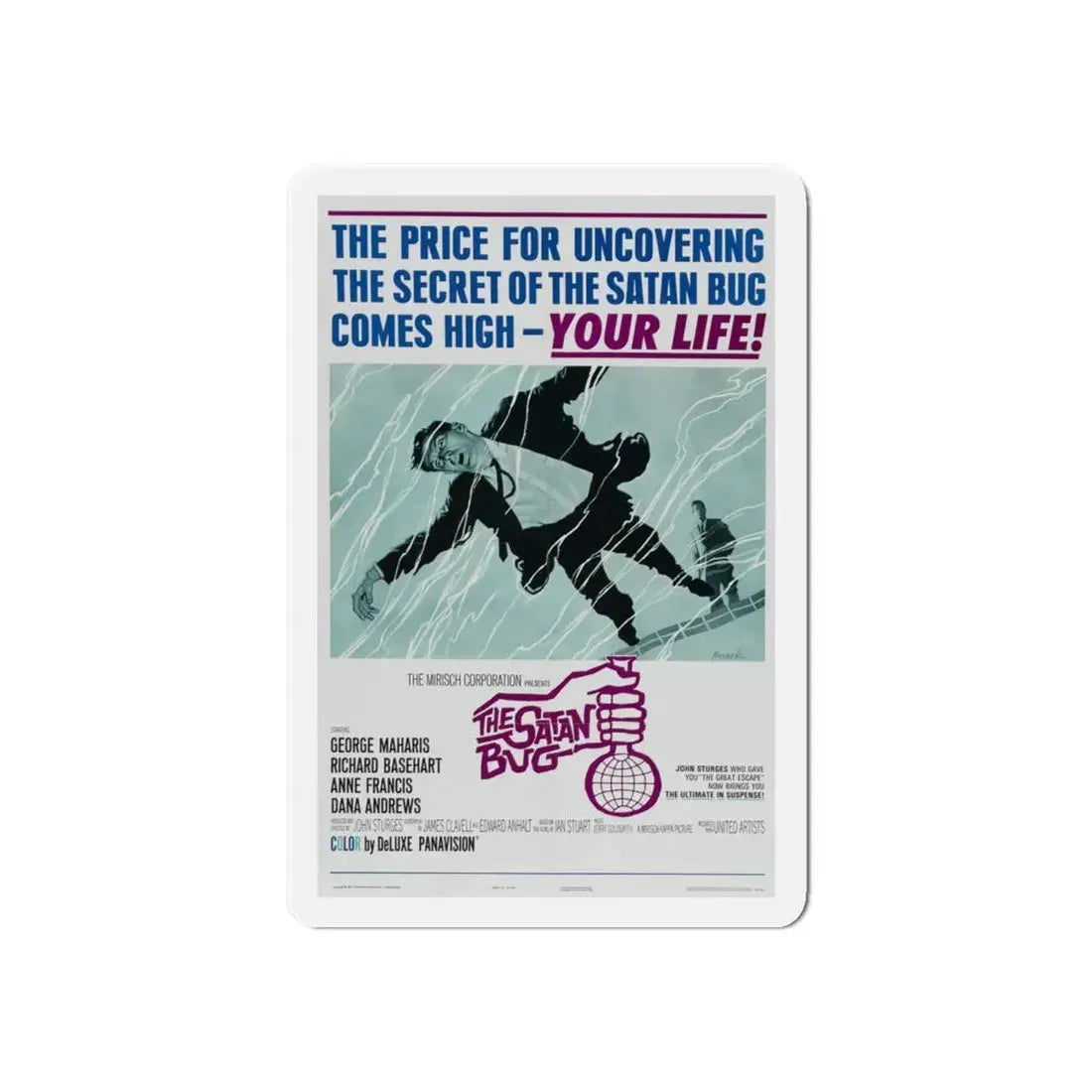 THE SATAN BUG 1965 Movie Poster - Refrigerator Magnet 6 Inch - The Sticker Space