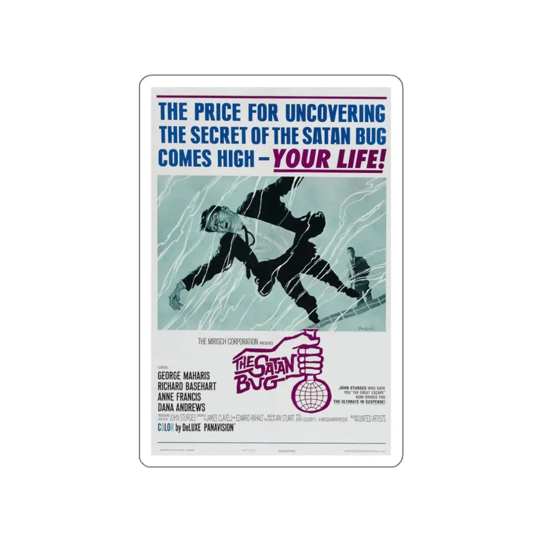 THE SATAN BUG 1965 Movie Poster STICKER Vinyl Die-Cut Decal 3 Inch - The Sticker Space