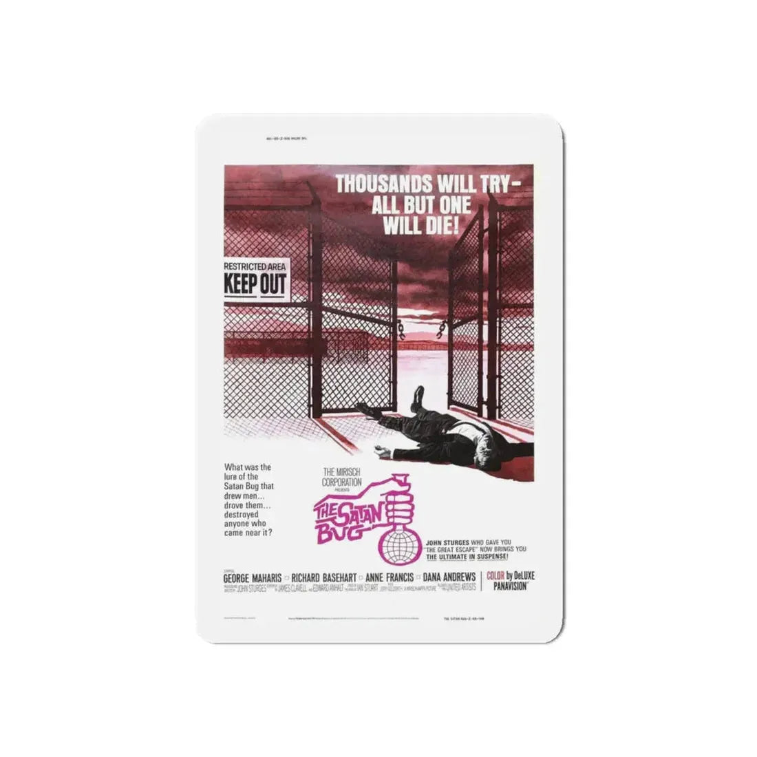 THE SATAN BUG (2) 1965 Movie Poster - Refrigerator Magnet 6 Inch Die-Cut - The Sticker Space