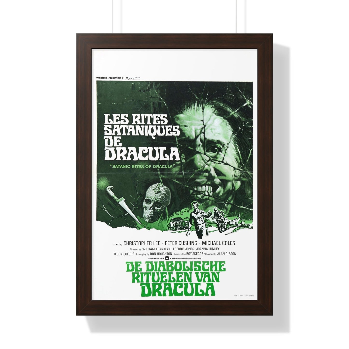 THE SATANIC RITES OF DRACULA (DUTCH) 1973 - Framed Movie Poster-16″ x 24″-The Sticker Space