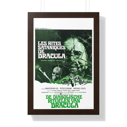 THE SATANIC RITES OF DRACULA (DUTCH) 1973 - Framed Movie Poster 16″ x 24″ Walnut - The Sticker Space