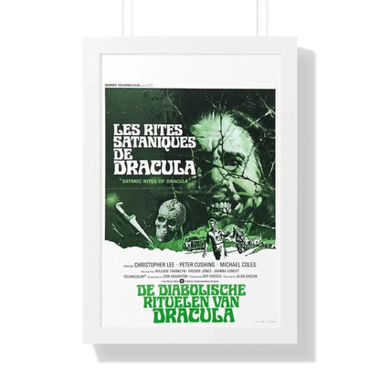 THE SATANIC RITES OF DRACULA (DUTCH) 1973 - Framed Movie Poster 16″ x 24″ White - The Sticker Space