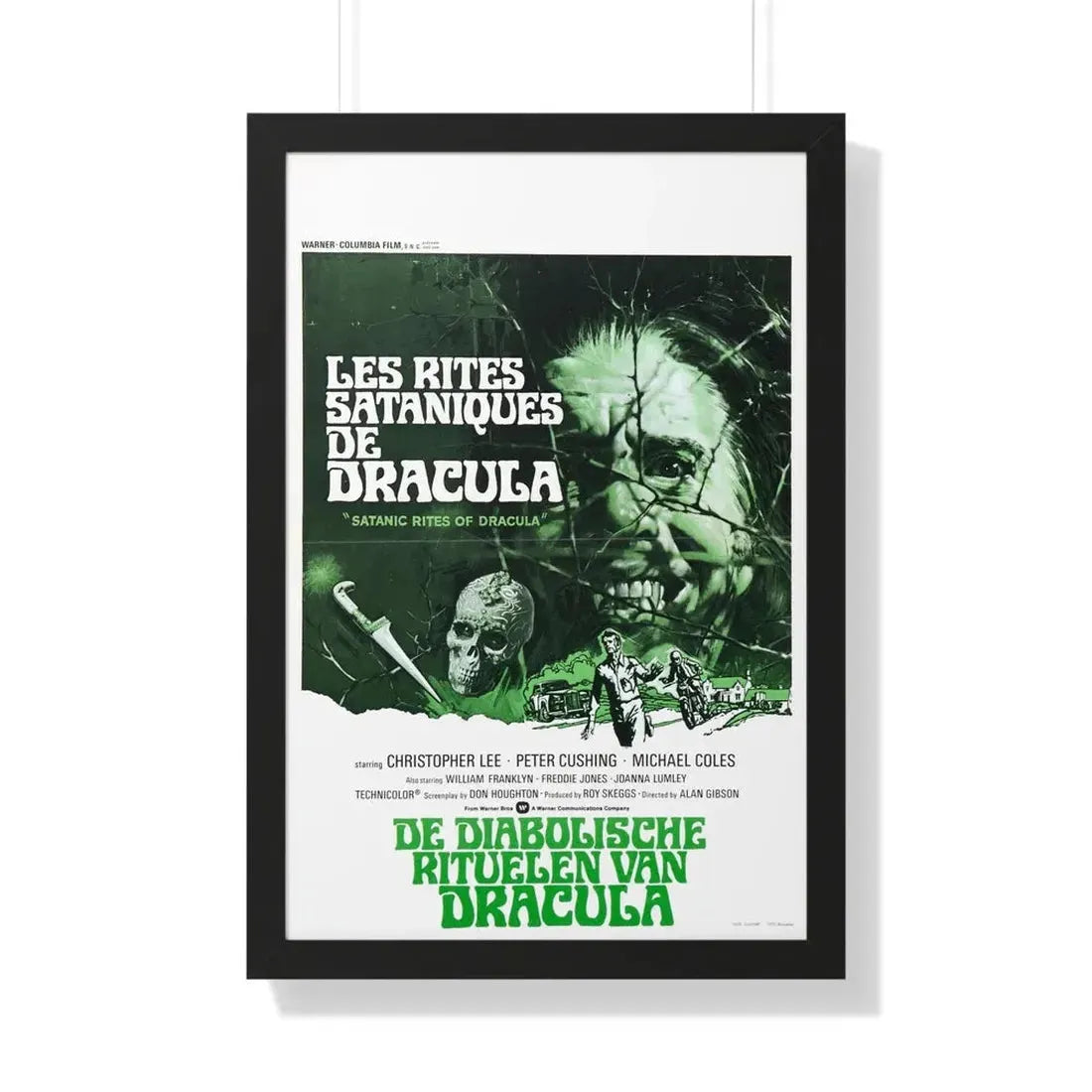THE SATANIC RITES OF DRACULA (DUTCH) 1973 - Framed Movie Poster 20" x 30" Black - The Sticker Space