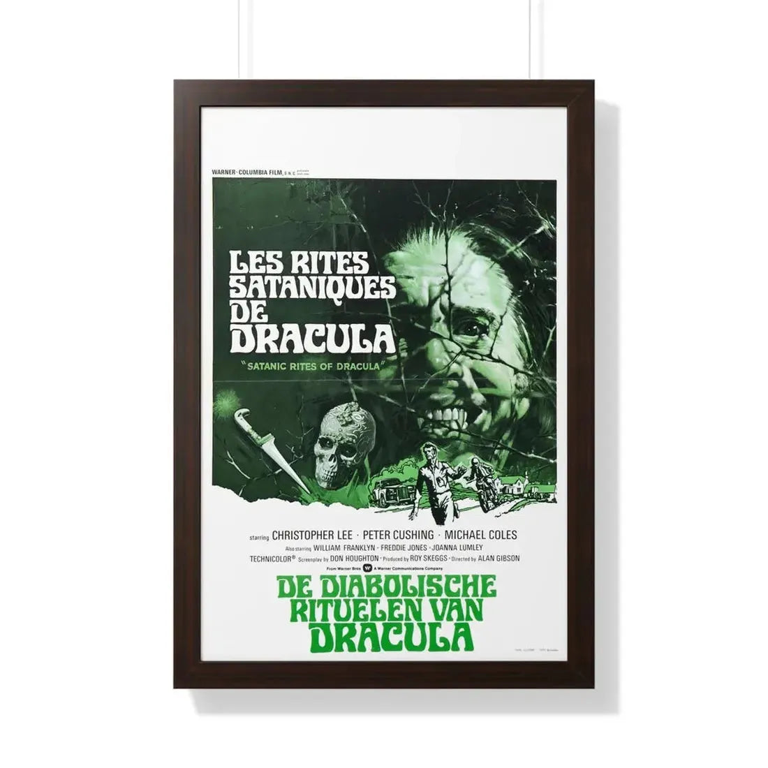 THE SATANIC RITES OF DRACULA (DUTCH) 1973 - Framed Movie Poster 20" x 30" Walnut - The Sticker Space