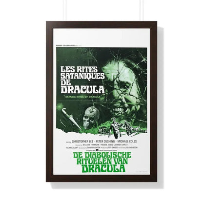 THE SATANIC RITES OF DRACULA (DUTCH) 1973 - Framed Movie Poster 20" x 30" Walnut - The Sticker Space
