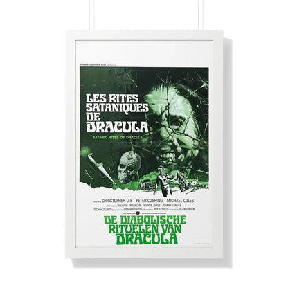 THE SATANIC RITES OF DRACULA (DUTCH) 1973 - Framed Movie Poster 20" x 30" White - The Sticker Space