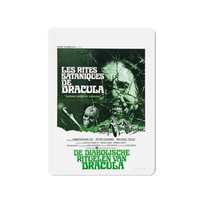 THE SATANIC RITES OF DRACULA (DUTCH) 1973 Movie Poster - Refrigerator Magnet 2 Inch Die-Cut - The Sticker Space